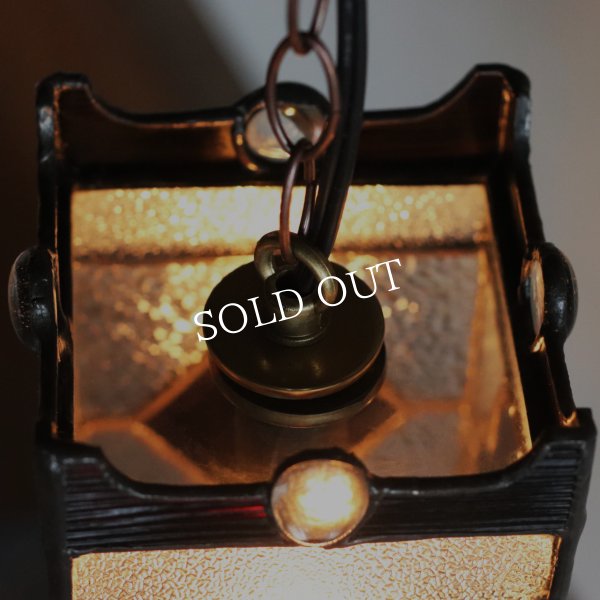 ヴィンテージガラス製ステンドグラスペンダントライト・トランプ柄｜天井吊下げ照明ハート・ダイヤ・スペード・クラブ