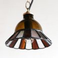 【アンバー】ステンドグラスミニペンダントライト花型｜吊下げ照明・天井照明