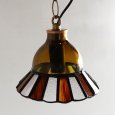 【アンバー】ステンドグラスミニペンダントライト花型｜吊下げ照明・天井照明