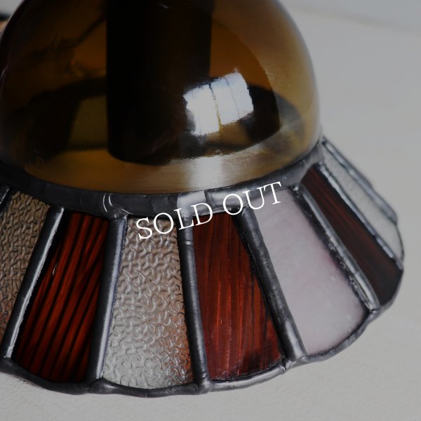 【アンバー】ステンドグラスミニペンダントライト花型｜吊下げ照明・天井照明