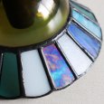 【ブルー】ステンドグラスミニペンダントライト花型｜吊下げ照明・天井照明