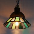 【グリーン】ステンドグラスミニペンダントライト花型｜吊下げ照明・天井照明