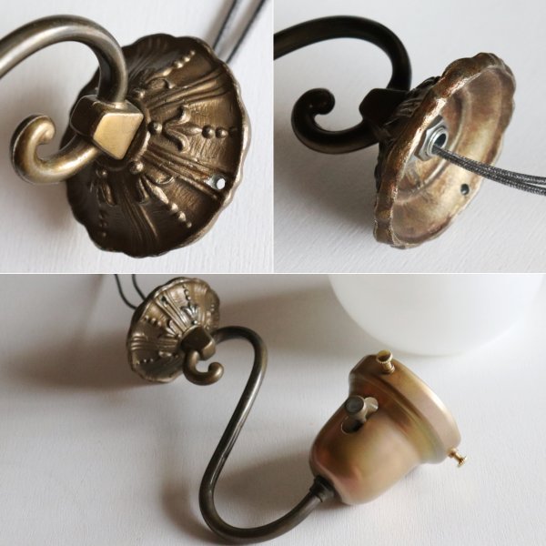 ヴィンテージミルクガラスブラケットライト｜コロニアル壁付け照明・真鍮古美仕上げ