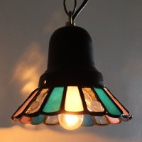 画像1: 夜空と春空の花灯り｜変彩ガラスとステンドグラスの一点物ペンダントライト