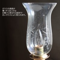画像2: USAヴィンテージハリケーンランプ卓上照明・テーブルライト葡萄柄エッチンググラス|アンティーク