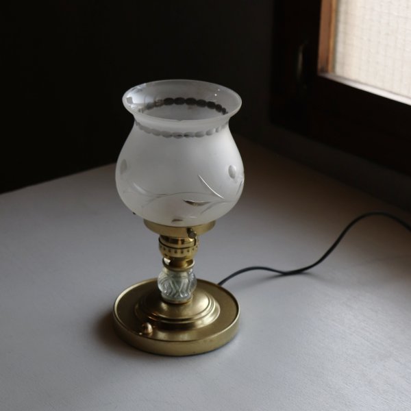 すずらんモチーフ ヴィンテージガラス テーブルランプ｜アンティーク調卓上照明