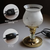 画像2: すずらんモチーフ ヴィンテージガラス テーブルランプ｜アンティーク調卓上照明