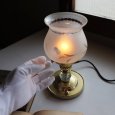 すずらんモチーフ ヴィンテージガラス テーブルランプ｜アンティーク調卓上照明