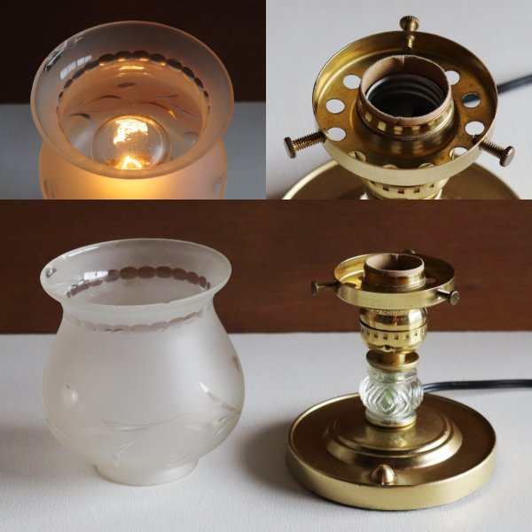 すずらんモチーフ ヴィンテージガラス テーブルランプ｜アンティーク調卓上照明