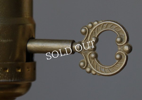 画像7: チェコビーズ付ヴィンテージ鍵型スイッチ・ガラス&真鍮のテーブルランプ｜アンティークヴィンテージ卓上照明テーブルライト (7)