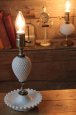 画像3: USAアメリカンヴィンテージミルクガラス製ホブネイルテーブルライト｜卓上照明テーブルランプ (3)