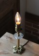 画像2: USAヴィンテージ卓上照明ホブネイルガラス&花柄レリーフの真鍮テーブルランプ｜ヴィクトリアンライト (2)