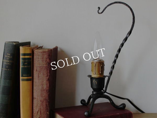 画像8: USAヴィンテージ卓上照明アイアン製キャンドルテーブルランプ｜鉄製蝋台テーブルライトアメリカンカントリー (8)