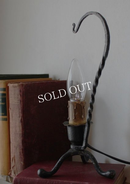 画像5: USAヴィンテージ卓上照明アイアン製キャンドルテーブルランプ｜鉄製蝋台テーブルライトアメリカンカントリー (5)