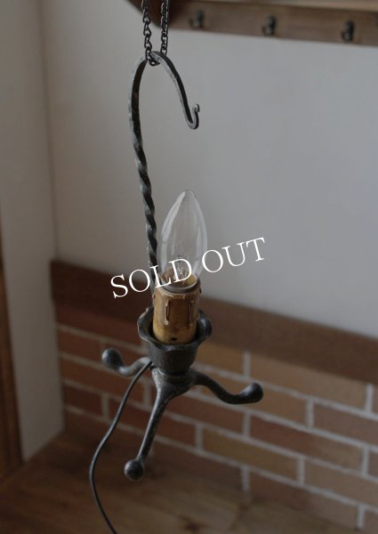画像6: USAヴィンテージ卓上照明アイアン製キャンドルテーブルランプ｜鉄製蝋台テーブルライトアメリカンカントリー (6)