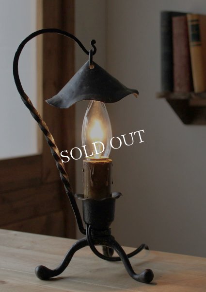 画像3: USAヴィンテージ卓上照明アイアン製キャンドルテーブルランプ｜鉄製蝋台テーブルライトアメリカンカントリー (3)