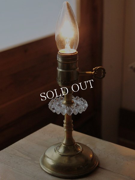 画像2: USAヴィンテージ卓上照明ホブネイルガラスと真鍮のミニテーブルライト｜ヴィクトリアンランプカントリー (2)