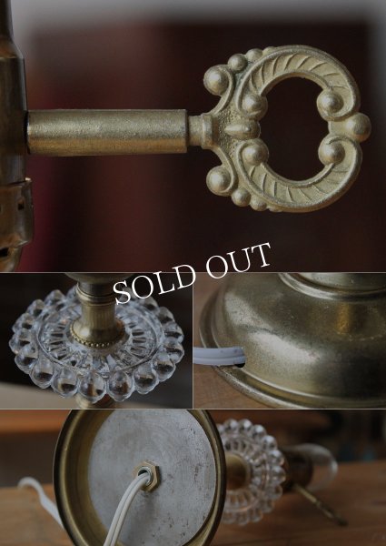 画像6: USAヴィンテージ卓上照明ホブネイルガラスと真鍮のミニテーブルライト｜ヴィクトリアンランプカントリー (6)