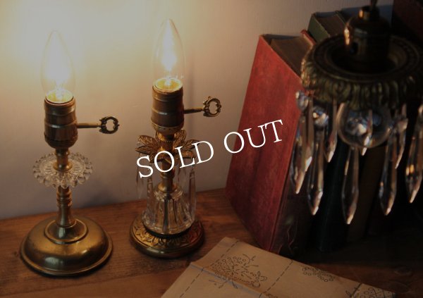 画像9: USAヴィンテージ卓上照明アロープリズム付真鍮製ミニテーブルライト｜ヴィクトリアンランプシャンデリア槍型ドロップ (9)