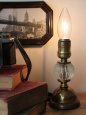画像2: USAヴィンテージ卓上照明レトロな気泡ガラスと真鍮のテーブルランプ｜オールドアメリカンアンティークライト真鍮 (2)