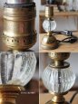 画像4: USAヴィンテージ卓上照明レトロな気泡ガラスと真鍮のテーブルランプ｜オールドアメリカンアンティークライト真鍮 (4)