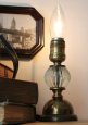 画像5: USAヴィンテージ卓上照明レトロな気泡ガラスと真鍮のテーブルランプ｜オールドアメリカンアンティークライト真鍮 (5)