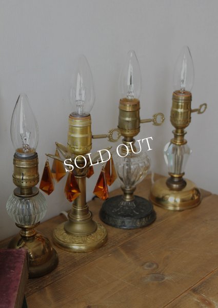 画像6: USAヴィンテージ卓上照明レトロな気泡ガラスと真鍮のテーブルランプ｜オールドアメリカンアンティークライト真鍮 (6)