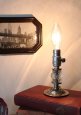 画像3: USAヴィンテージ卓上照明レトロなガラス飾りのミニテーブルランプ｜オールドアメリカンアンティークライト真鍮豆ライト (3)