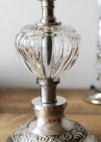 画像3: USAヴィンテージ卓上照明鍵&ガラス飾り付ヴィクトリアンテーブルランプ｜オールドアメリカンライト真鍮