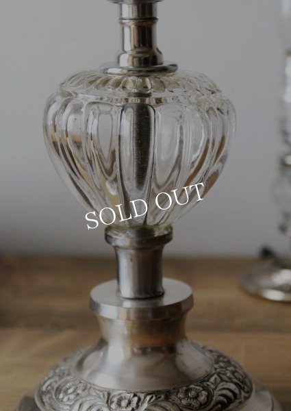画像5: USAヴィンテージ卓上照明鍵&ガラス飾り付ヴィクトリアンテーブルランプ｜オールドアメリカンライト真鍮 (5)
