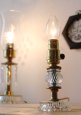 画像4: USAヴィンテージ卓上照明ガラス飾りのミニテーブルランプ｜オールドアメリカンヴィクトリアンアンティーク真鍮豆ライト (4)