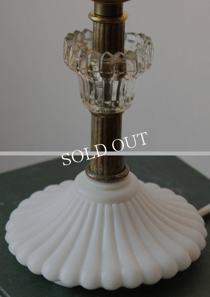 画像6: USAヴィンテージ卓上照明ミルクガラスとクリアガラスのテーブルランプ｜ヴィクトリアンアンティーク真鍮 (6)