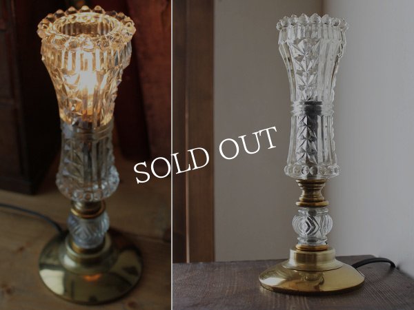 画像8: USAヴィンテージ卓上照明カットガラスゴブレット型テーブルライト｜60'sミッドセンチュリーアンティークランプ (8)