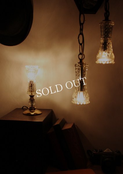 画像2: USAヴィンテージ卓上照明カットガラスゴブレット型テーブルライト｜60'sミッドセンチュリーアンティークランプ (2)