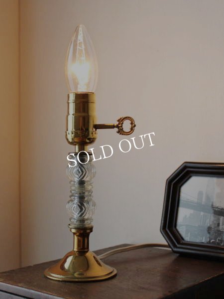 アンティークテーブルランプ｜ダブルガラス飾り卓上照明ライト