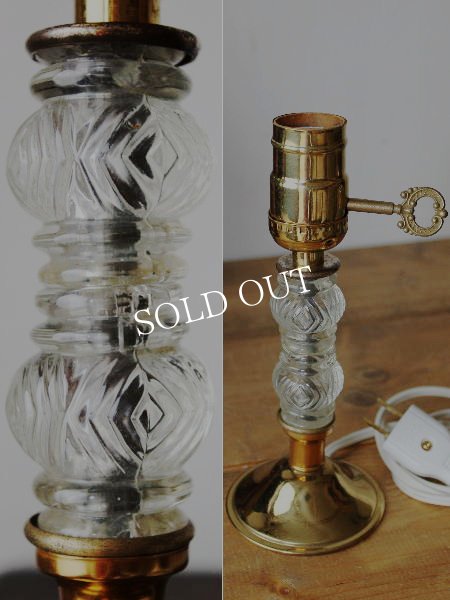 アンティークテーブルランプ｜ダブルガラス飾り卓上照明ライト