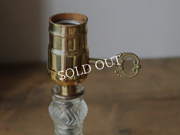 アンティークテーブルランプ｜ダブルガラス飾り卓上照明ライト