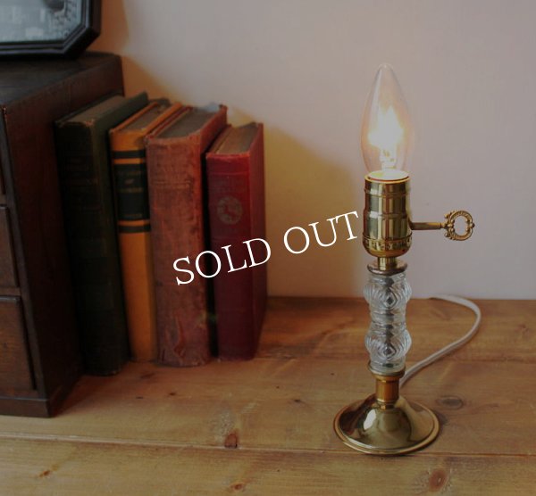 アンティークテーブルランプ｜ダブルガラス飾り卓上照明ライト