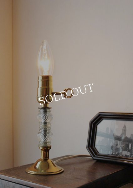 アンティークテーブルランプ｜ダブルガラス飾り卓上照明ライト