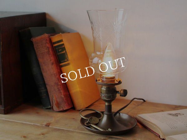 アンティークランプ｜カフェランプハリケーンチムニーテーブルライト卓上照明