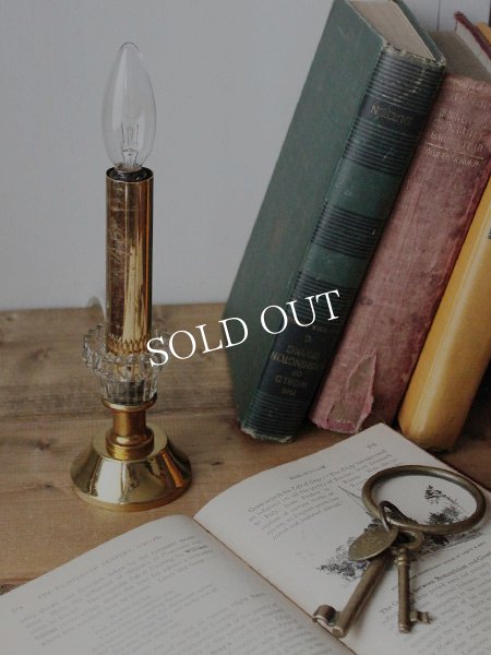 アンティークキャンドルランプ｜ガラス飾りとキャンドルのミニ卓上照明ライト