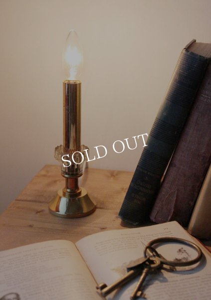 アンティークキャンドルランプ｜ガラス飾りとキャンドルのミニ卓上照明ライト