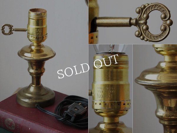 アンティークブラス真鍮製ミニテーブルランプ卓上照明