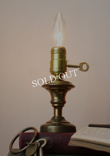 アンティークブラス真鍮製ミニテーブルランプ卓上照明