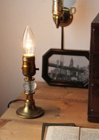 画像1: USAヴィンテージ銅色卓上照明レトロなガラス球のコッパーミニテーブルランプ｜アンティークヴィクトリアンテーブルライト