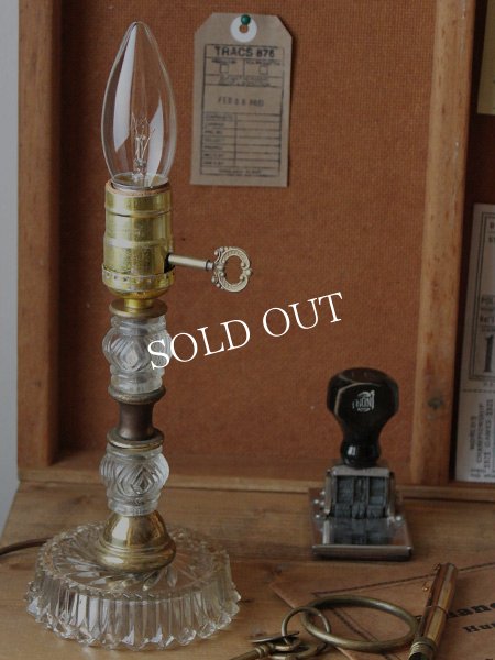アンティークテーブルライト｜カットガラスランプ卓上照明