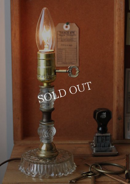 アンティークテーブルライト｜カットガラスランプ卓上照明