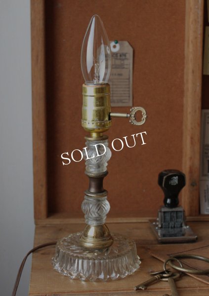 アンティークテーブルライト｜カットガラスランプ卓上照明