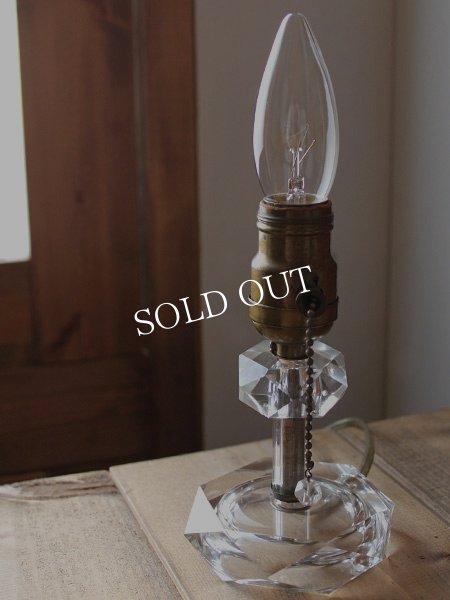 アンティークテーブルライト｜クリアカットガラスのミニテーブルランプ卓上照明