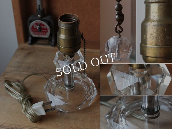 アンティークテーブルライト｜クリアカットガラスのミニテーブルランプ卓上照明